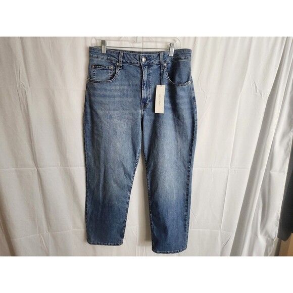 Calvin Klein Women's Straight Fit High Rise Vintage Blue Jeans Size 33 - Picture 1 of 15